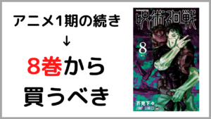 呪術廻戦アニメ1期の続きは漫画8巻から買うべき